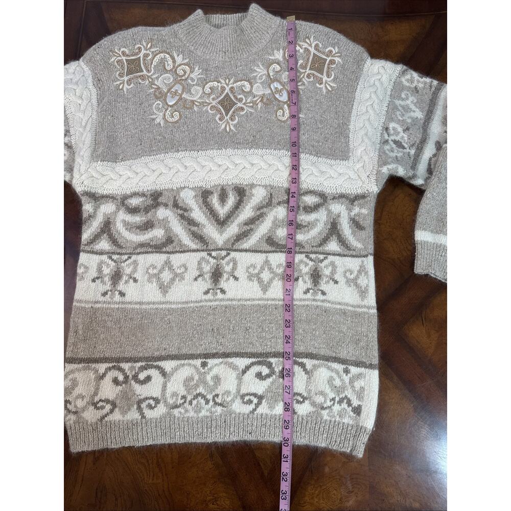 Vintage 1991 Large Silk Angora‎ Blend With Shoulder Pads Rare Art To Wear Boho - Picture 7 of 16